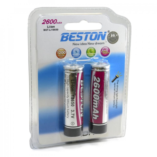 Аккумулятор BESTON 18650 2600mAh Li-ion 2шт